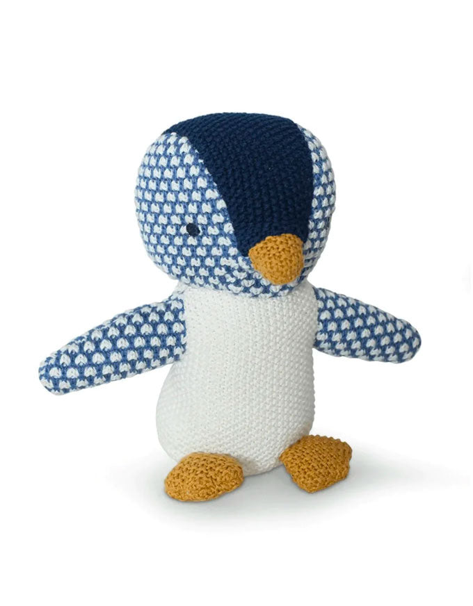 Pingu  Cotton Knit Penguin Toy Navy