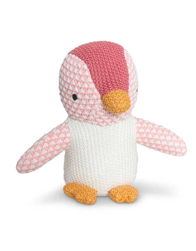 Pingu Cotton Knit Penguin Toy Pink