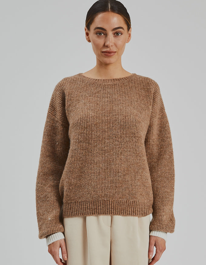 The Reese Kid Mohair Knit in Walnut, from Birds Of A Feather Couture.
