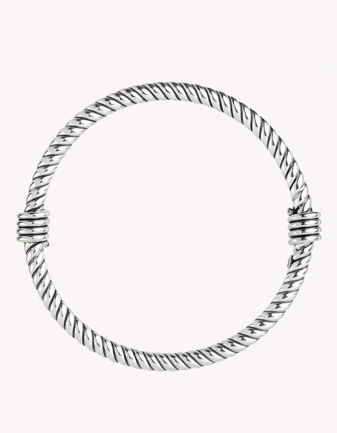 Rope Silver Bangle