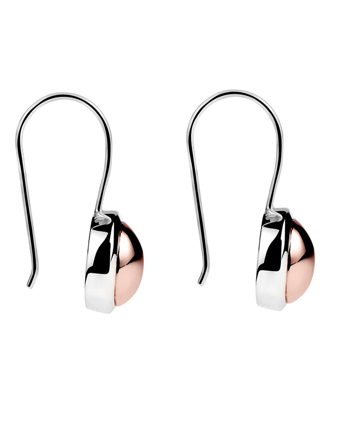 Rosy Glow Earrings.  Rose Gold Disc Earring.