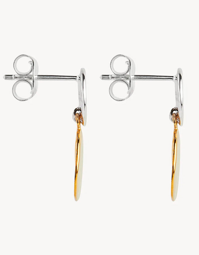 Shard DoubleDisk 2Tone Stud Earring