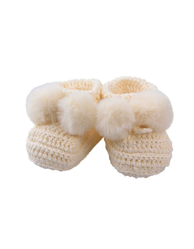 Topsy Cotton Faux Fur Booties Ivory