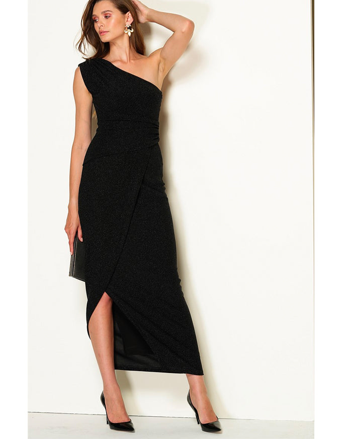 Valedictory Maxi Dress Black Lurex