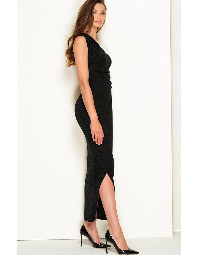 Valedictory Maxi Dress Black Lurex