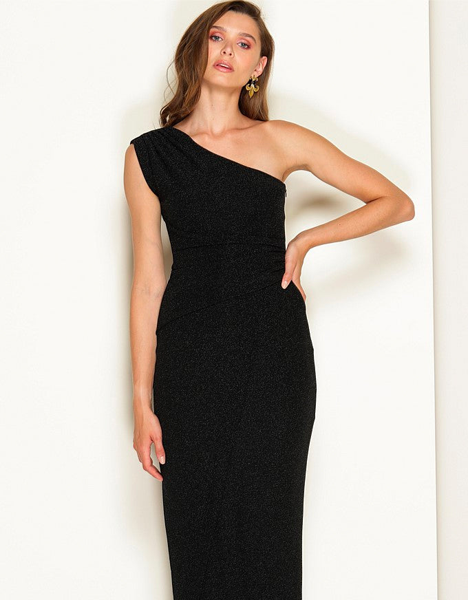 Valedictory Maxi Dress Black Lurex
