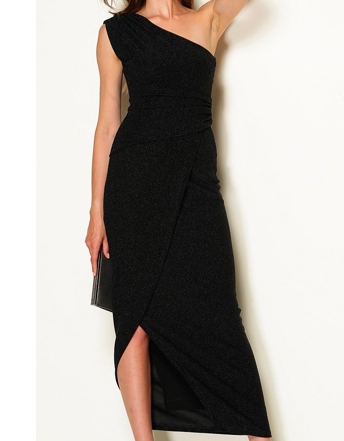 Valedictory Maxi Dress Black Lurex