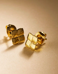 Weave Yellow Gold Stud Earrings