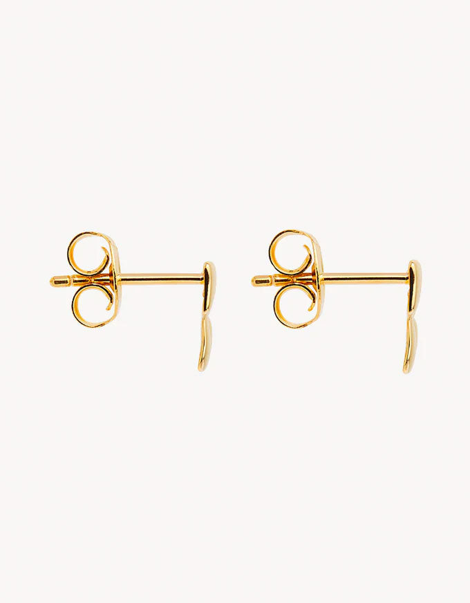 Weave Yellow Gold Stud Earrings